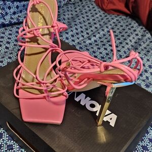 Fashion Nova Pink Strappy Heels